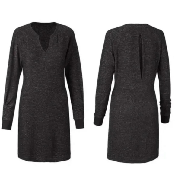 Cabi Womens Sweater 3829 PJ Dress Long Ruched Sleeves Black Heather Size XXS - Picture 2 of 7